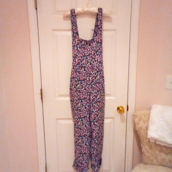 Zara Pants - Zara Floral Jumpsuit - Blue and Pink